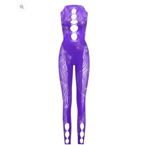 Rhinestoned Janice Jumpsuit Purple Rain